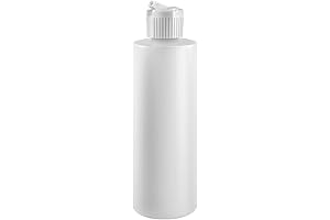 8 Oz Plastic Cylinder Bottles with Flip Top Pour Spout, Pack of 12