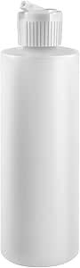 Pack Of 12 Empty 4oz Plastic Cylinder Bottles With Flip Top Spout – Refillable Cosmetic Containers