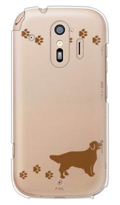 ガールズネオ docomo らくらくスマートフォン F-01L/F-42A ケース (いぬのお散歩/ブラウン ゴールデンレトリバー) FUJITSU F-01L-PC-YSZ-0158