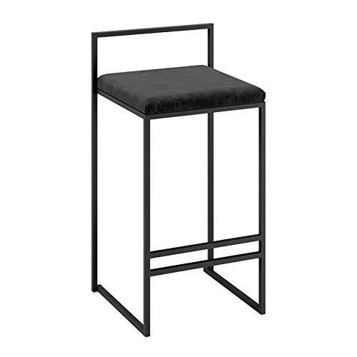 Tabourets de bar pour îlot de cuisine en velours gris et noir de 30"