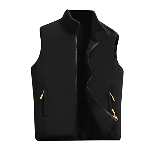Chaleco de forro polar para hombre en color negro talla XL con cuello alto