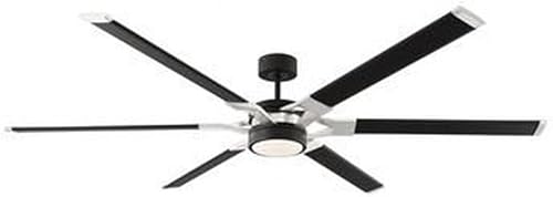 Miniatura 9 de Monte Carlo 6LFR72RZWBBSD Loft Industrial Ventilador de techo húmedo de 72 pulgadas para exterioresinteriores con luces LED y control remoto, 6