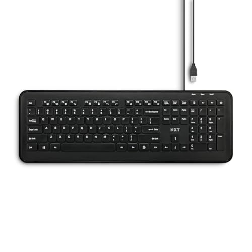 NXT Technologies Wired USB Keyboard, Full‑Size for PC and Laptop, Black