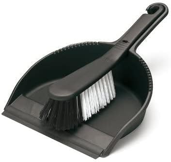 Addis Dustpan and Stiff Brush Set, Black