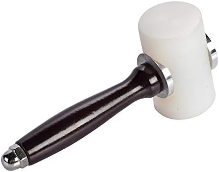 Woniutch 12-Ounce Mallet for Leathercraft Leather Carving Hammer Working Mauls with Nylon Head and Wooden Handle(T Head)