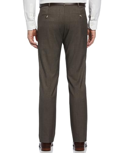 Savane Men's Big & Tall Flat Front Performance No Iron Gabardine Dress Pants with Extendable Waistband2