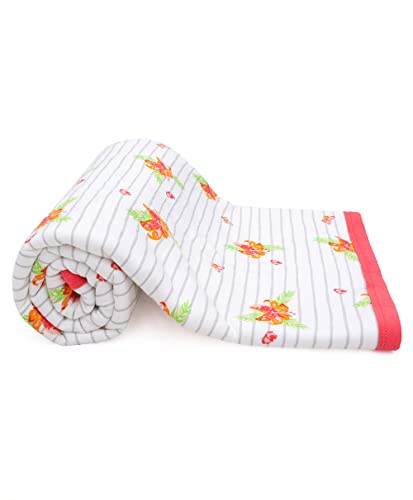 Image of Mi Arcus Embroidered Premium 100% Cotton Ultra-Soft Blanket for Baby Boys Girls 0-12 Months, 100x85 cm - Multicolor