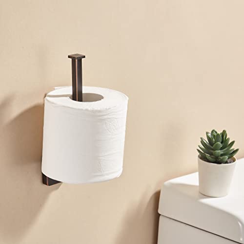Bronze Toilet Paper Holder, Oil Rubbed Toilet Roll Holder Wall Mount Toilet Tissue Hanger Square Stainless Steel Bathroom Accessories #TOP2