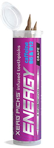 Xero Picks ENERGY Infused Flavored Toothpicks with Caffeine, B12, and B6-20 Picks (Grape) - Thumbnail 2