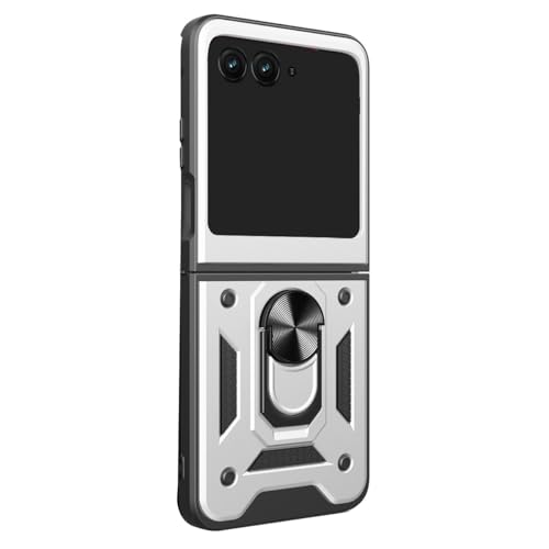 KOOLRIVER�EMoto Razr 50/50s �P�[�X �J�o�[ ��̌^�����O�t�� �}�O�l�b�g���ԍڃz���_�[�Ή� 2�d�\�� �X�g���b�v�z�[���t��[Moto Razr 50/50s(�V���o�[)]