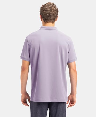 Image of Jockey AM38 Men's Microfiber Fabric Solid Half Sleeve Polo T-Shirt with StayDry & StayFresh Technology