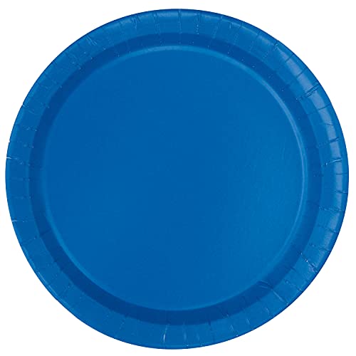 Unique 31770EU Eco-Friendly Paper Plates-23 cm-Royal Blue Colour-16 Count (Pack of 1), Pack of 16