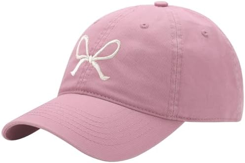 Unisex Bow Embroidery Baseball Cap Adjustable Outdoor Mom Sun Hat