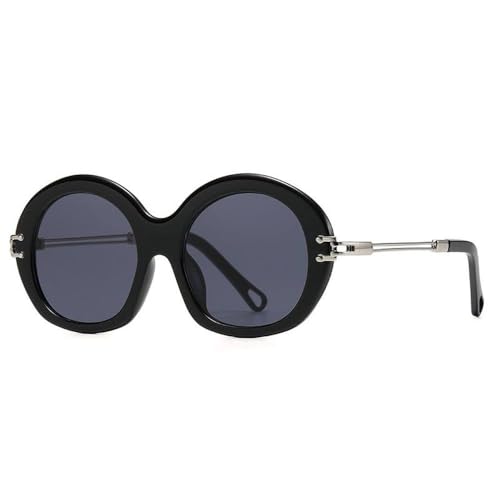 Lunettes de soleil surdimensionnées rondes vintage pour femme élégante