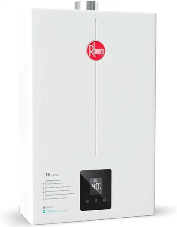 Aquecedor Gás Digital 15 Litros GLP Bivolt Rheem