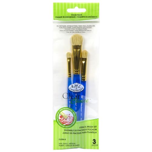 Royal Clear Choice Stencil Brush Value Pack - 4 Piece Filbert