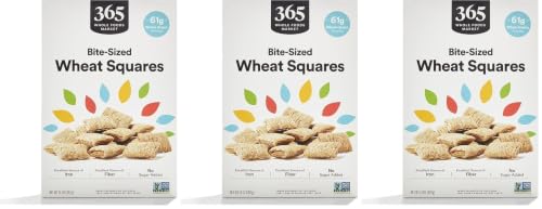 Image of 365 by Whole Foods Market, Bite Sized Wheat Squares Cereal, 14 Ounce (Pack of 3)