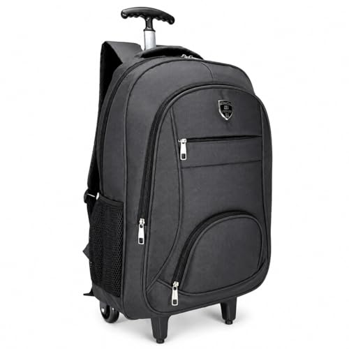 Mochila de Rodinha Escolar Masculina Viagem Menino Faculdade (Cinza)