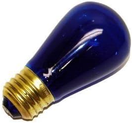25 Pack 11 Watt S14 Medium Base 130 Volt 2500 Hour Transparent Blue Sign or Indicator Lightbulb