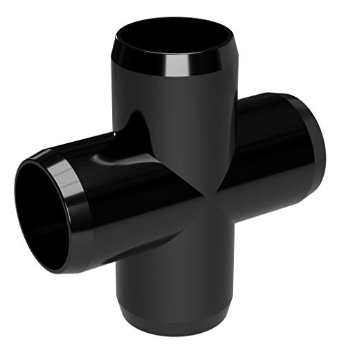 Formufit F001Crx-Bk-4 Cross Pvc Fitting, Furniture Grade, 1" Size, Black (Pack Of 4) #TOP3