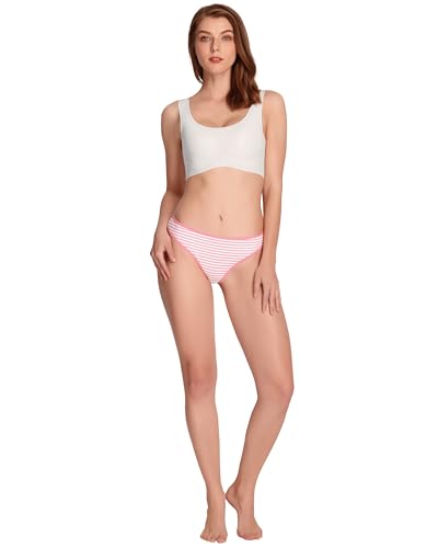 ANZERMIX Women's Breathable Cotton Thong Panties Pack of 6