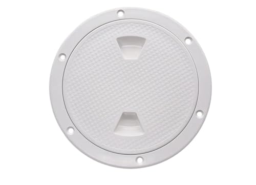 Trappe marine ronde 6 pouces antidérapante en ABS blanc avec couvercle à vis amovible durable