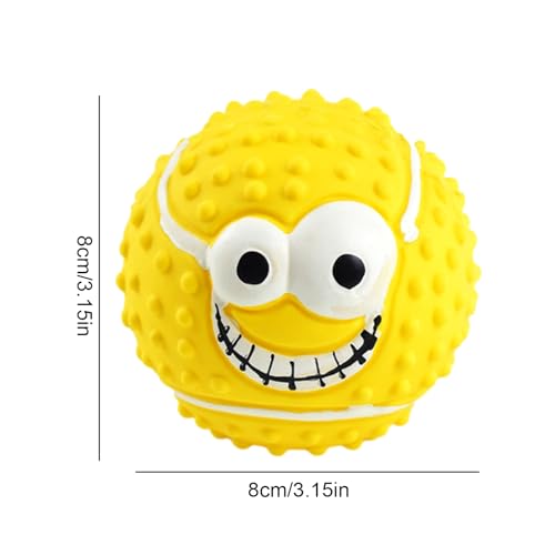 Latex Quietschender Hundespielzeug Ball Quietschende Latex Gesicht Bälle für Hunde Lustige Hüpfkauen Faceballs Hund Welpen Spielzeug für Kleine Mittlere Hunde Welpen Katzen Kätzchen Sicher Langlebig