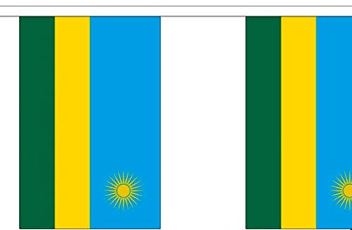Rwanda Bunting - 9 Metre Bunting - Polyester - 30 Flags Per 9M Length - FlagSuperstore