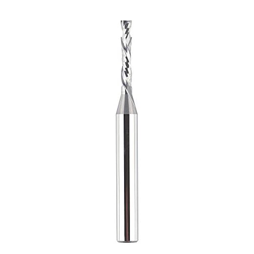 SpeTool Spiral Router Bits Up&Down Compression Bit 1/8 inch Cutting Diameter, 1/4 inch Shank HRC55 Solid Carbide CNC End Mill for Wood Carving Engraving Grinding