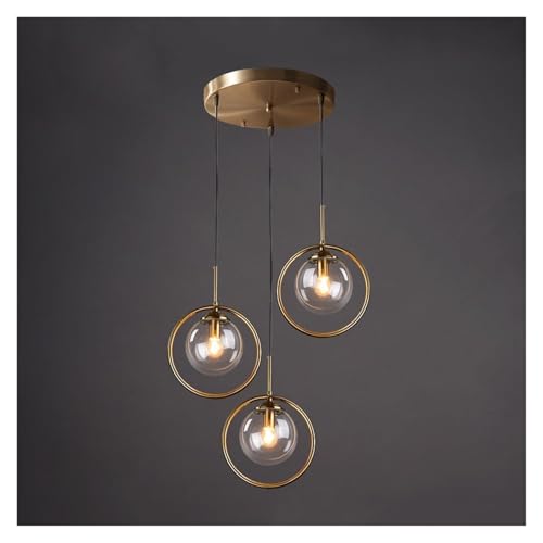 Chandelier Lámparas de Techo MAZHILIANG Lámpara Colgante Simple Moderna Cordón Ajustable Colgante de Techo Lig E14 Loft Bola de Vidrio Sombra Lig Lámpara de Lujo Lig Industrial 3 Lig Accesorios