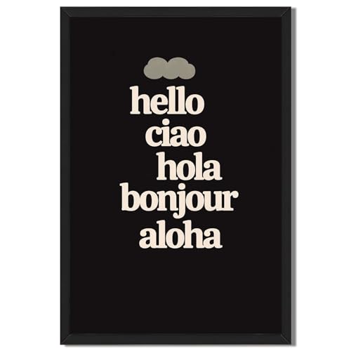 Framed world greetings poster Canvas Print Art Minimalist Aesthetic Wall