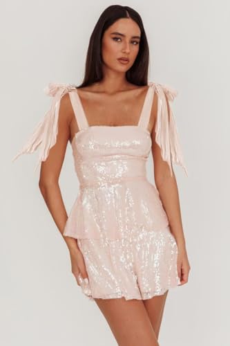 Sparkly Sequin Tiered Homecoming Dresses for Teens Spaghetti Strap A-Line Short Prom Dress Bow Cocktail Party Gowns2