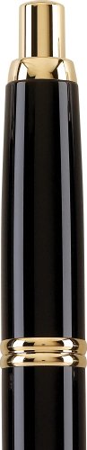 Pilot Vanishing Point Collection Refillable & Retractable Fountain Pen, Black Barrel With Gold Accents, Blue Ink, Broad Nib (60365) #TOP4