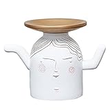 Tablett Deko Süssigkeiten Schale Modern, Harz Figur Candy Dish Schmuck Ohrringe Halter Home Wohnzimmer Tischdeko Schreibtischaufbewahrung Organizer, Art (Color : White, Size : Short)