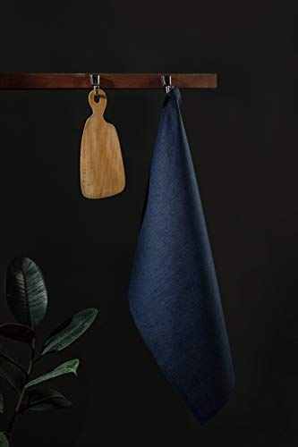Solino Home Navy Linen Kitchen Towels 17 X 26 Inch – 100% Pure Linen Kitchen Towels Set Of 2 – Machine Washable And Handcrafted From European Flax #TOP3