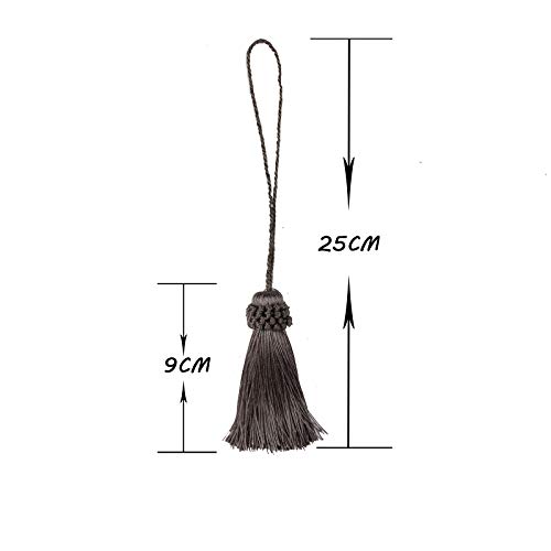 Fenghuangwu 8Pcs Tassel Key Colorful Tassel For Cord Loop,Elegant Handmade Diy Craft Accessory Home Decoration (Charcoal) #TOP2
