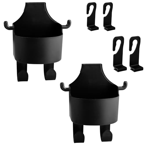 Thyonta 2 PCS Car Cup Holders - 2 in 1 Car Bag Hook Backseat Cup Holder for Car Seat Back