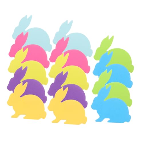 Operitacx 14個ウサギ型 蛍光カラーメモパッド 自粘式 メモ帳 学生用 事務用品 学校用品 オフィス 家用 デスクインテリア 筆記パッド 動物の付箋