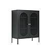 Metal accent cabinetsideboard buffet cabinet for living roombed roomhomehotelofficegarageschoolkitchen3 tier locker storage cabinet2 removable shelves mesh door black  urban country home decor