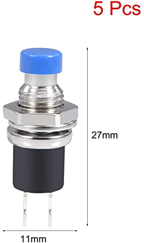 XYWHPGV 5Pcs, 7mm Blue Momentary Push Button Switch Round Flat Button SPST 1NO(0e699 9c62b ffb33 007e4 eb0ce 9f506