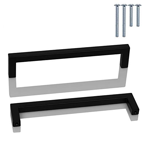 Probrico 20 Piezas Tiradores Cocina Centro del Orificio 160mm Negro Tiradores Armario Acero Inoxidable Tiradores Muebles, Tornillos incluidos