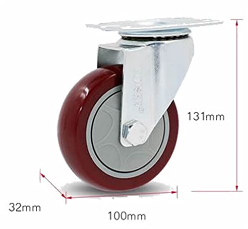 Roulette industrielle muet 4 pouces avec arbre fixe portable charge 130kg - 2