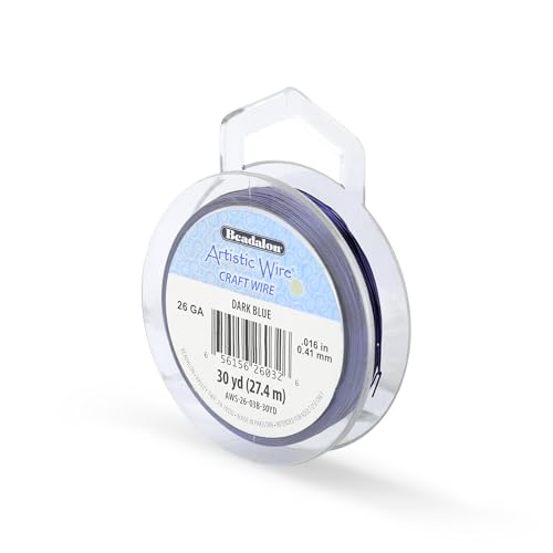 Image of Artistic Wire, 26 Gauge Tarnish Resistant Colored Copper Craft Wire, Dark Blue, 30 yd
