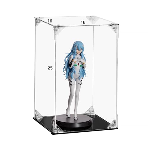 八番屋 フィギュアケース アクリル コレクションケース 透明 360°展示 組み立て式 フィギュア収納 手袋 アクリルケース 内寸幅15.4×奥行き15×高さ25cmの商品画像（Amazon）