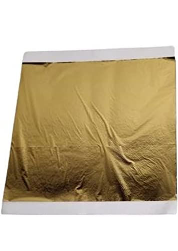 Image of Gold Leaf Sheets, 100 Sheets, 8 by 8.cm Gilding Foil for Gilding, Resin Art, Decoration Crafting, Paintings, Arts Crafts, Nail Deco,Furniture, Size 3.14 * 3.35 inhches (100)