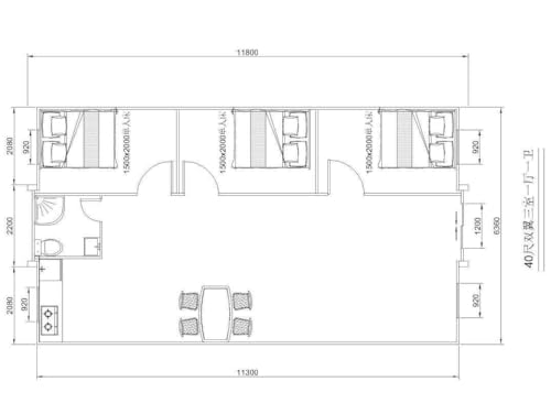 Generic 3 Bedroom 40ft City Modular Foldable prefabricated House - Image 6