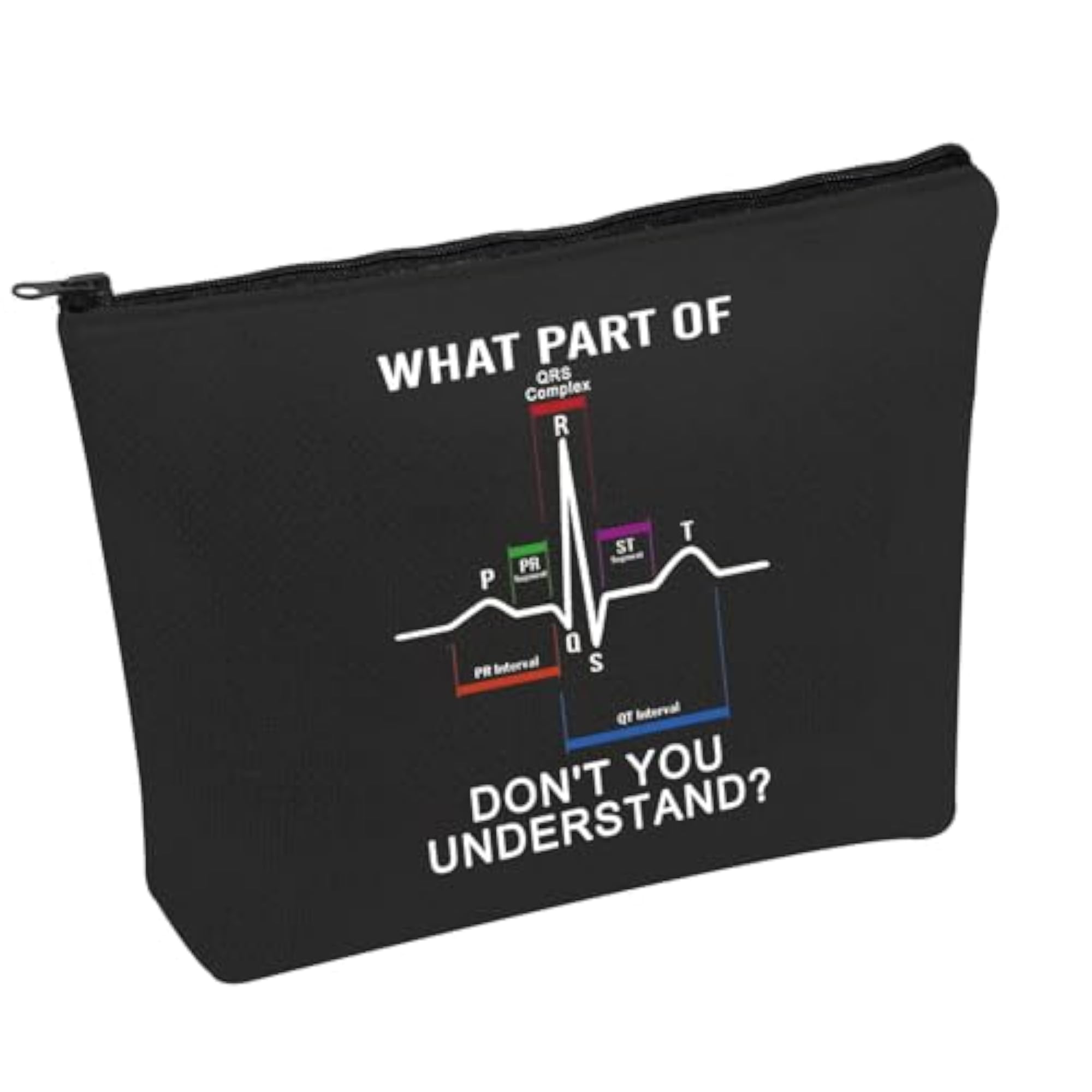 Cardiology Makeup Bag, ECG EKG Heartbeat Gift