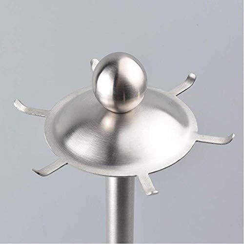 Matt Finish 360 Degrees Rotating Carousel Stainless Steel Kitchen Utensil Holder Organizer with six Hooks