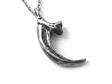 Antiqued Bald Eagle Talon Pendant Necklace in Pewter