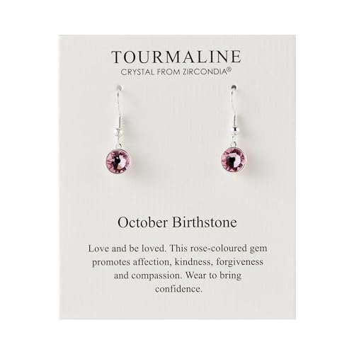 Philip Jones October Birthstone Drop Earrings Created with Tourmaline Zircondia® Crystals